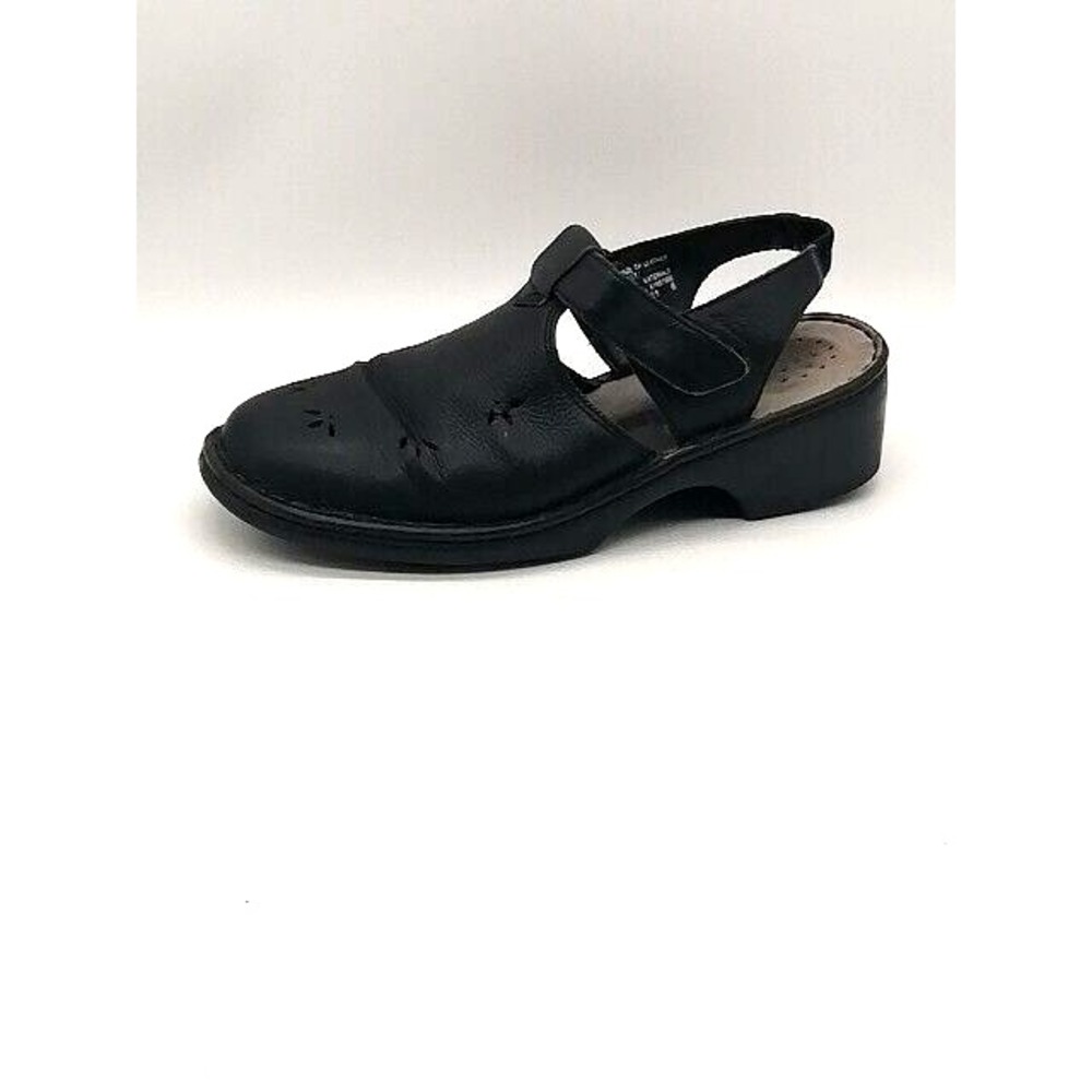 Cobbie Cuddlers Pumps Womens Black 8.5 Wide Slingback Leather Shoe Hook Loop - Picture 1 of 11